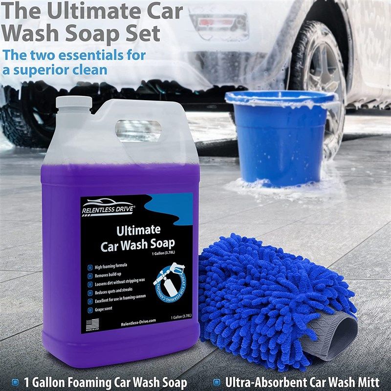 Relentless Drive 16-Piece Car Wash Kit with Car Wash Soap & Car Wax 
