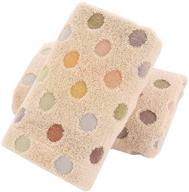 🌟 pidada 100% cotton hand towels: super soft & highly absorbent, polka dot pattern, bathroom towel set of 2 - brown (13.4 x 30 inch) logo