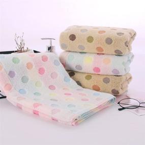 img 1 attached to 🌟 Pidada 100% Cotton Hand Towels: Super Soft & Highly Absorbent, Polka Dot Pattern, Bathroom Towel Set of 2 - Brown (13.4 x 30 Inch)