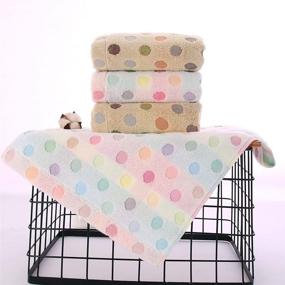 img 2 attached to 🌟 Pidada 100% Cotton Hand Towels: Super Soft & Highly Absorbent, Polka Dot Pattern, Bathroom Towel Set of 2 - Brown (13.4 x 30 Inch)