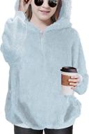 hmbeixyp girls' sherpa fleece pullover 🧥 sweatshirt hoodie with pockets - warm and cozy logo