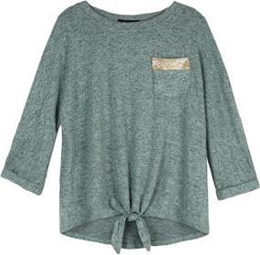 img 2 attached to Amy Byer Pocket Tee Shirt Heathered Girls' Clothing