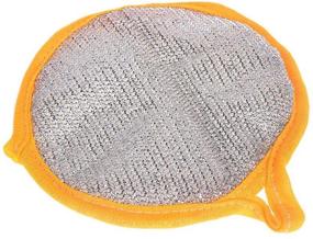 img 2 attached to 🧽 UTENEW 10 Pack Microfiber Scrubbing Pads - Dishwashing Scrubber Sponge, Dish Scrub Cloths, Kitchen Scrub Pads