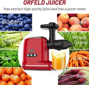 img 1 attached to ORFELD Cold Press Juicer: Maximize Juice Yield with Easy Cleaning - Ideal for Veggies & Fruits (Red)