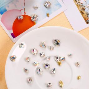 img 3 attached to Bememo 2000 Pieces 3D Crystal AB Color Rhinestones Nail Art DIY Crafts Gemstones Bundle with 30 Nail Art Metal Gem Stones - Total 2030 Pieces (Clear Style)