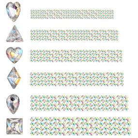 img 2 attached to Bememo 2000 Pieces 3D Crystal AB Color Rhinestones Nail Art DIY Crafts Gemstones Bundle with 30 Nail Art Metal Gem Stones - Total 2030 Pieces (Clear Style)