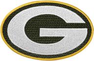 🏈 embroidered green football team patch - sports team logo for american football - iron on - size: 3.9 x 2.6 inches logo