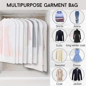 img 3 attached to 👗 Hanging Garment Bag Set: A-code Pack of 3 Breathable Clothing Covers - Ideal for Wedding Dresses, Suits, Winter Coats, and Travel Closet Storage (3pcs, 24”x 31”)