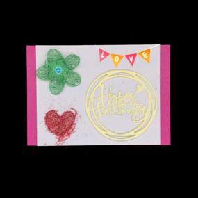 img 3 attached to 🎂 2.9x2.9 Inch Metal Cutting Dies - Happy Birthday Circle Heart Letters - Ideal for Card Making, Scrapbooking, and Embossing