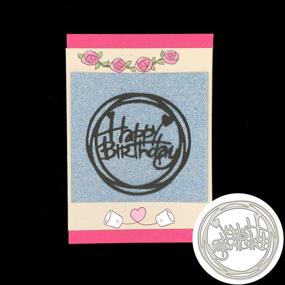 img 2 attached to 🎂 2.9x2.9 Inch Metal Cutting Dies - Happy Birthday Circle Heart Letters - Ideal for Card Making, Scrapbooking, and Embossing