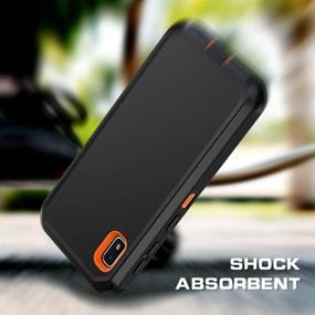 img 1 attached to 📱 Samsung Galaxy A10e Case - Heavy Duty Hard Shockproof Shield with Belt Clip Holster for 2019 Samsung Galaxy A10E (Black/Orange)