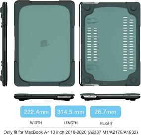 img 3 attached to 👜 Batianda Heavy Duty Shockproof Hard Shell Case for MacBook Air 13 Inch 2020 2019 2018 Model A2337 M1 A2179 A1932 with Touch ID - Deep Teal + Fold Kickstand & Keyboard Cover Skin