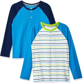 img 3 attached to Long-Sleeve Henley T-Shirts 👕 for Boys by Amazon Essentials