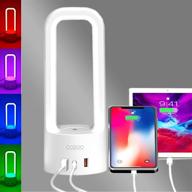 🌙 night lamp with usb port - 3 way dimmable touch night light with type c port & 2 usb charging ports - rgb led light for bedroom, nightstand, living room - ideal for kids, boys, and adults логотип