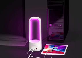 img 3 attached to 🌙 Night Lamp with USB Port - 3 Way Dimmable Touch Night Light with Type C Port & 2 USB Charging Ports - RGB LED Light for Bedroom, Nightstand, Living Room - Ideal for Kids, Boys, and Adults