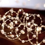 🎉 10ft ocean pearl beads string lights - 40 led lights battery powered with 8 flicker modes, remote control and timer - perfect for weddings, birthday parties, new year celebrations, diy home mantel decoration логотип