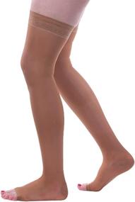 img 4 attached to Allegro Women's Essential 5 Sheer Support Hose: 15-20mmHg, Thigh High, Open Toe Compression Stockings - Comfortable and Stylish