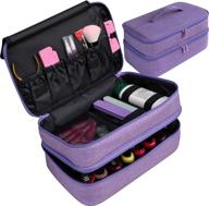 💅 butterfox large nail polish storage organizer holder bag | carrying case for 40-50 bottles (0.5 fl oz - 0.3 fl oz) | purple | includes pockets for manicure accessories logo