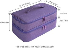 img 2 attached to 💅 ButterFox Large Nail Polish Storage Organizer Holder Bag | Carrying Case for 40-50 Bottles (0.5 fl oz - 0.3 fl oz) | Purple | Includes Pockets for Manicure Accessories