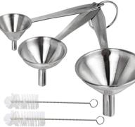 ygdz 3pcs metal stainless steel funnels set - small mini kitchen funnels for bottles & oils + 2pcs cleaning brushes logo