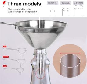 img 1 attached to YGDZ 3pcs Metal Stainless Steel Funnels Set - Small Mini Kitchen Funnels for Bottles & Oils + 2pcs Cleaning Brushes