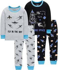 img 4 attached to 🎄 Christmas Baby Truk Clothes Kid Boys Pajamas Set - 4 Pieces Sleepwear Pants