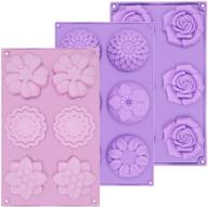 🌼 aidoit 3 pack silicone soap molds: perfect for diy handmade soap, cake, chocolate, biscuit, and pudding making with 6 cavity silicone flower soap mold logo