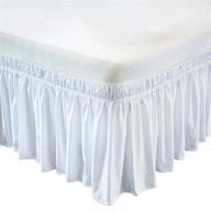 🛏️ elegant white twin bed skirt with 18 inch drop length and easy fit elastic - all sizes and colors available! логотип