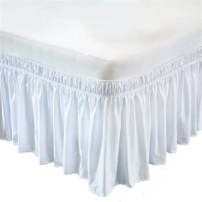 img 4 attached to 🛏️ Elegant White Twin Bed Skirt with 18 Inch Drop Length and Easy Fit Elastic - All Sizes and Colors Available!