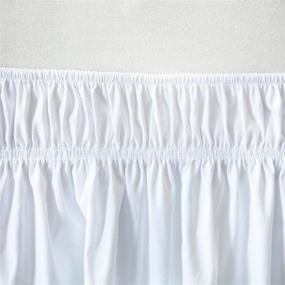 img 1 attached to 🛏️ Elegant White Twin Bed Skirt with 18 Inch Drop Length and Easy Fit Elastic - All Sizes and Colors Available!
