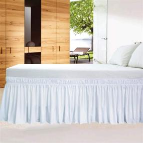 img 2 attached to 🛏️ Elegant White Twin Bed Skirt with 18 Inch Drop Length and Easy Fit Elastic - All Sizes and Colors Available!