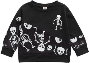 img 4 attached to Halloween Clothes Sweatshirt Toddler Skeleton