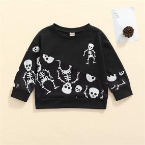 img 3 attached to Halloween Clothes Sweatshirt Toddler Skeleton