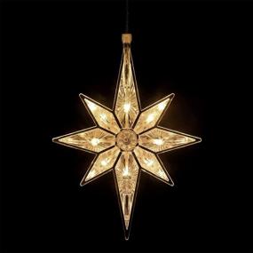 img 4 attached to Mudder 10.8 Inch Bethlehem Christmas Window Star Lights - Plastic Lighted Star Tree Topper Decoration - Large Hanging Stars - LED Star Window Silhouette Decoration for Holidays