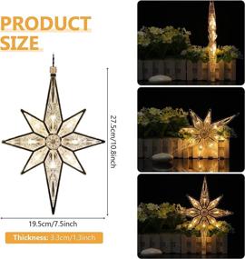 img 2 attached to Mudder 10.8 Inch Bethlehem Christmas Window Star Lights - Plastic Lighted Star Tree Topper Decoration - Large Hanging Stars - LED Star Window Silhouette Decoration for Holidays