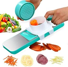 img 4 attached to 6-Blade Mandoline Slicer - Vegetable Slicer for Onion, Potato, Salad, Fruit, Apple, Carrot - Premium Stainless Steel Kitchen Gadget with Replaceable Blades