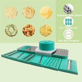 img 2 attached to 6-Blade Mandoline Slicer - Vegetable Slicer for Onion, Potato, Salad, Fruit, Apple, Carrot - Premium Stainless Steel Kitchen Gadget with Replaceable Blades