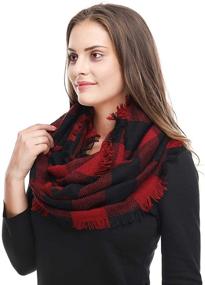 img 2 attached to Lucky Leaf Pattern Cashmere Infinity Women's Accessories and Scarves & Wraps