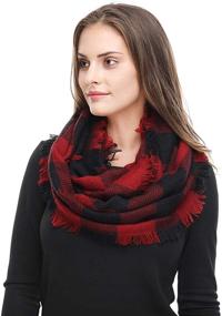 img 1 attached to Lucky Leaf Pattern Cashmere Infinity Women's Accessories and Scarves & Wraps