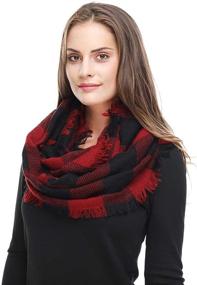 img 3 attached to Lucky Leaf Pattern Cashmere Infinity Women's Accessories and Scarves & Wraps