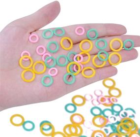 img 3 attached to 🧶 BronaGrand 150pcs Plastic Stitch Markers Rings - Knitting/Crochet Stitch Marker Ring Set with 3 Sizes for Hard Stitching