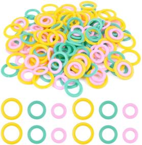 img 4 attached to 🧶 BronaGrand 150pcs Plastic Stitch Markers Rings - Knitting/Crochet Stitch Marker Ring Set with 3 Sizes for Hard Stitching