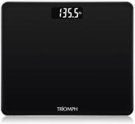 triomph digital body weight bathroom scale: step-on technology, ultra slim design, 400 pounds capacity, black logo