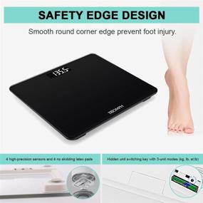 img 1 attached to Triomph Digital Body Weight Bathroom Scale: Step-On Technology, Ultra Slim Design, 400 Pounds Capacity, Black