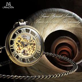 img 3 attached to ⌚ Golden Skeleton Mechanical Movement Watch by ManChDa