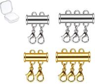 🔒 clysoru 4 pcs locking magnetic clasps for necklace gold and silver plated tube lock connectors for bracelet jewelry - set of 4 locking magnetic clasps for necklace and bracelet, available in gold and silver plating (4pcs-lll) logo