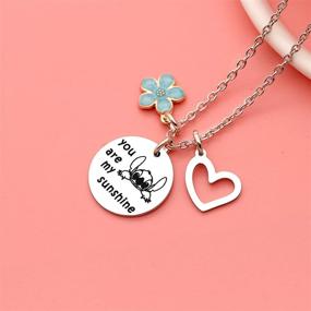img 2 attached to Maxforever Girl's Jewelry: You are My Sunshine Necklace - Perfect Gift for Daughter, Niece, Girls