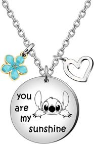 img 4 attached to Maxforever Girl's Jewelry: You are My Sunshine Necklace - Perfect Gift for Daughter, Niece, Girls