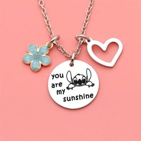 img 1 attached to Maxforever Girl's Jewelry: You are My Sunshine Necklace - Perfect Gift for Daughter, Niece, Girls