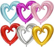 🎈 enchanting annodeel heart foil balloons – captivate your baby shower & wedding with 12 exquisite 18-inch mylar balloons логотип